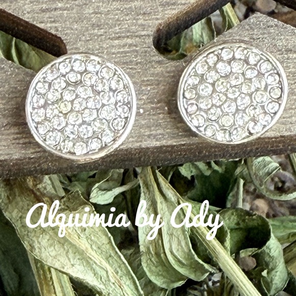 ALQUIMIA Jewelry - Crystal pave disc stud earrings